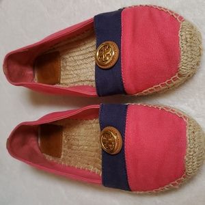 Tory Burch Pink and Blue Espadrilles - Size 8.5